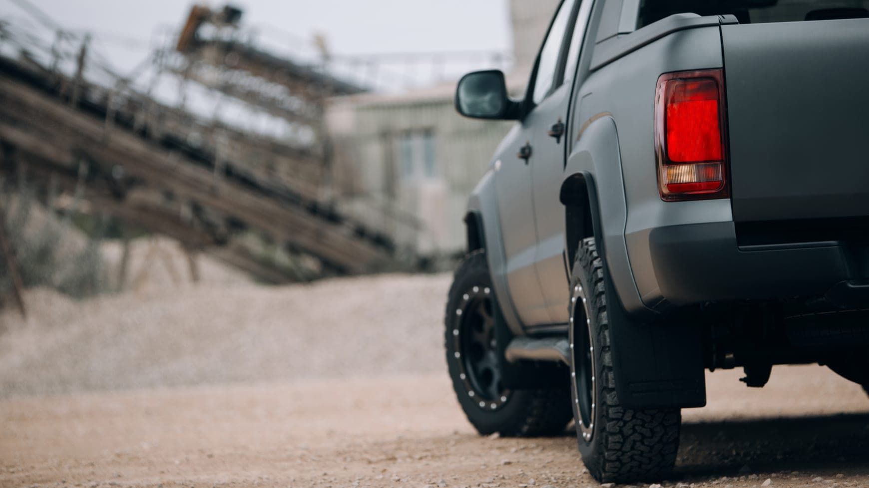 A Light Truck in an Outdoor Construction Environment
